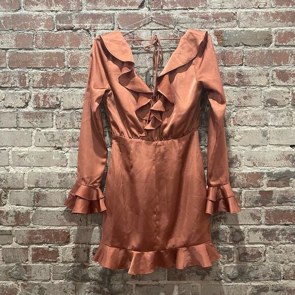 NEW Majorelle Nelly Mini Dress in Terracotta Brown Size Small - Picture 10 of 11